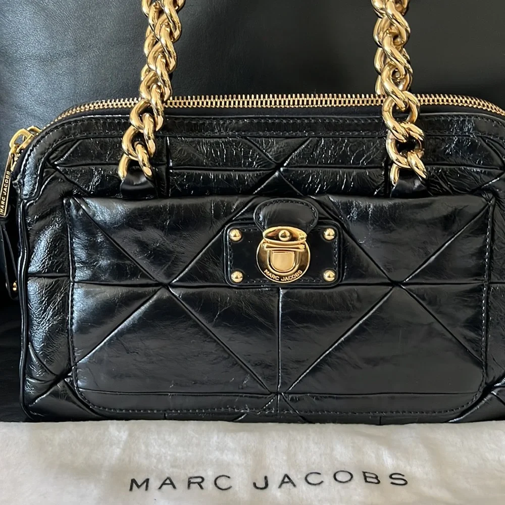 Marc Jacobs INES Leather Made In Italy Satchel Handbag - Picture 3 of 11